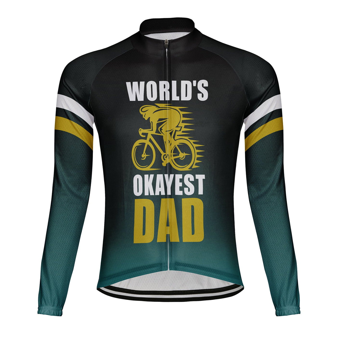 Customized Okayest Super Dad Men's Winter Thermal Fleece Cycling Jersey Long Sleeve