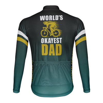 Customized Okayest Super Dad Men's Winter Thermal Fleece Cycling Jersey Long Sleeve