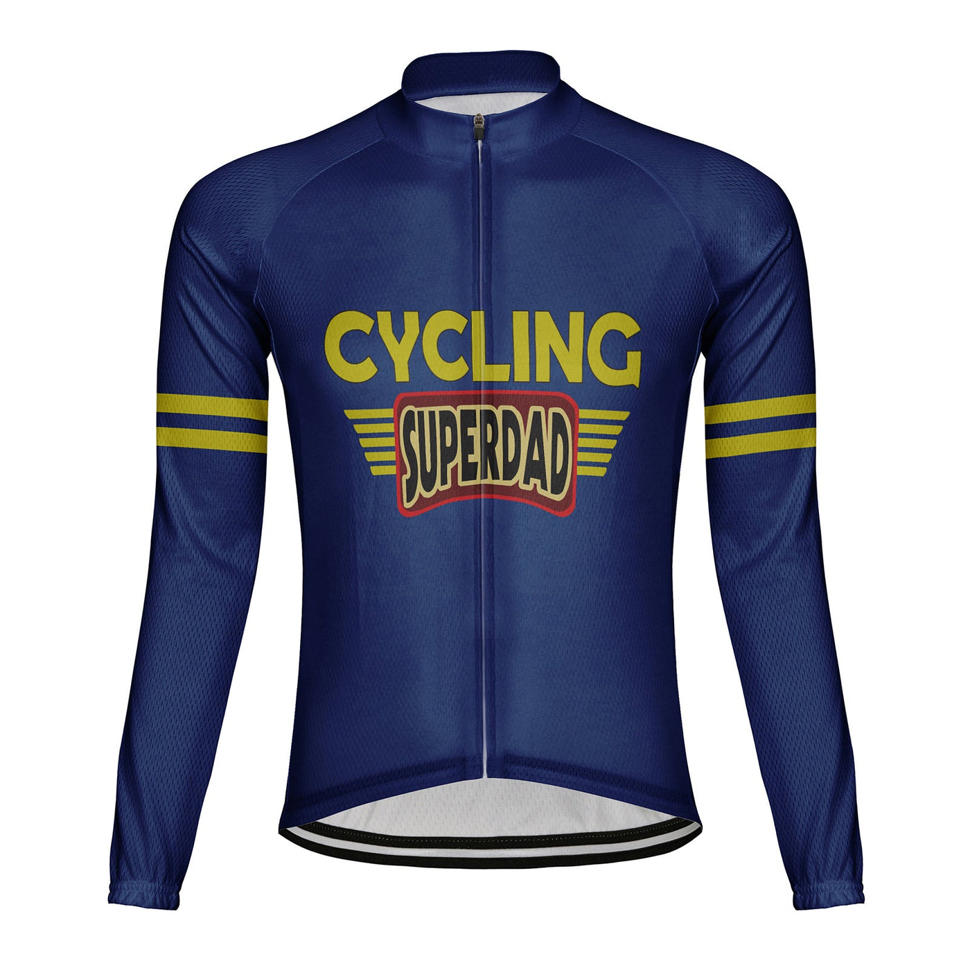 Customized Okayest Super Dad Men's Winter Thermal Fleece Cycling Jersey Long Sleeve