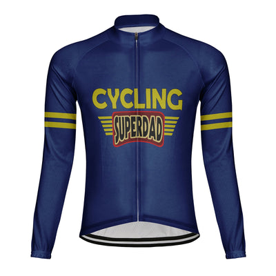 Customized Okayest Super Dad Men's Winter Thermal Fleece Cycling Jersey Long Sleeve