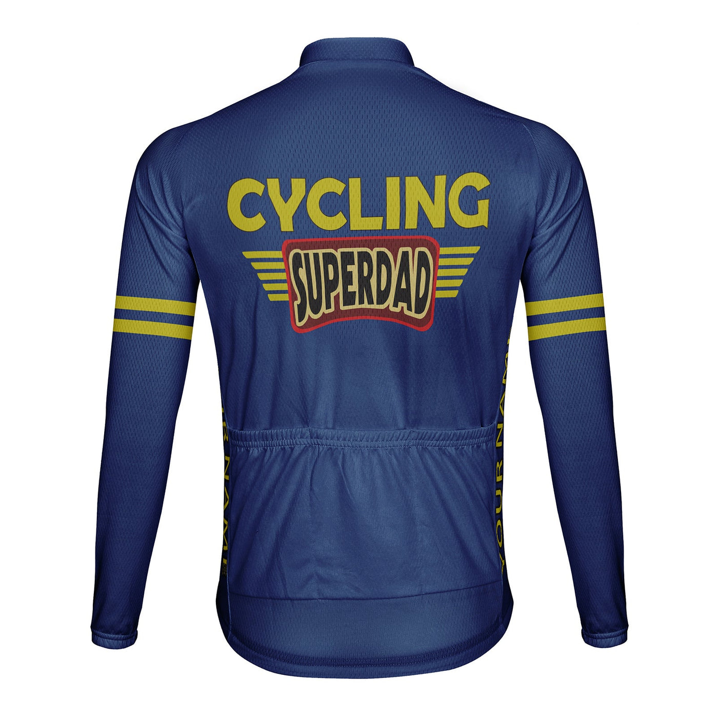 Customized Okayest Super Dad Men's Winter Thermal Fleece Cycling Jersey Long Sleeve