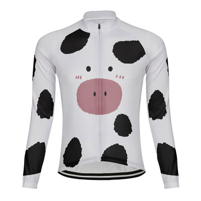Customized Pig Men's Winter Thermal Fleece Cycling Jersey Long Sleeve