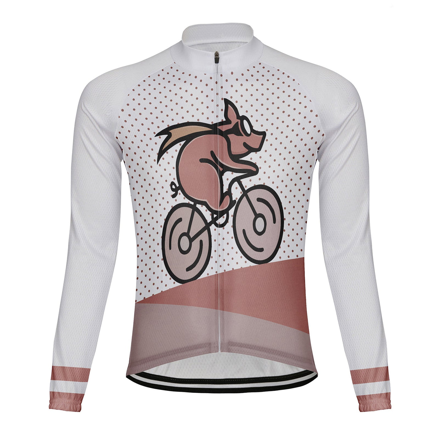 Customized Pig Men's Winter Thermal Fleece Cycling Jersey Long Sleeve