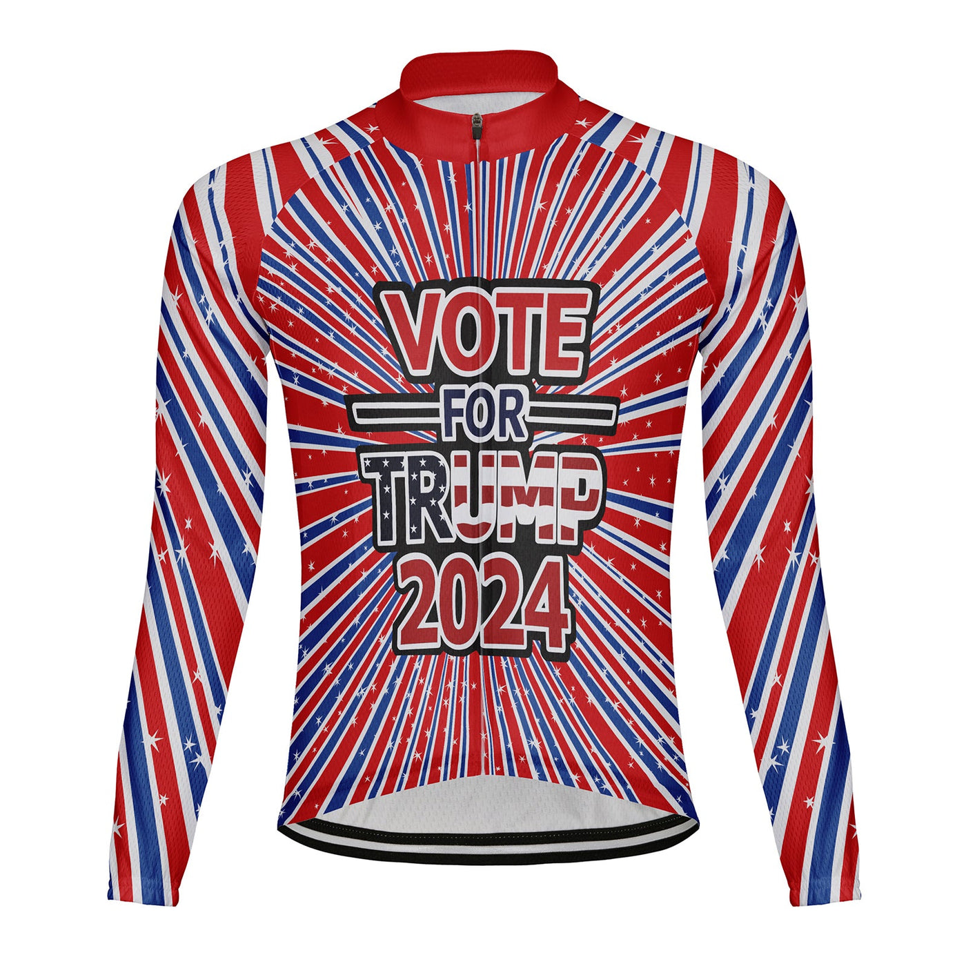 Customized Trump 2024 Men's Winter Thermal Fleece Cycling Jersey Long Sleeve