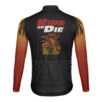 Customized Ride or Die Men's Winter Thermal Fleece Cycling Jersey Long Sleeve