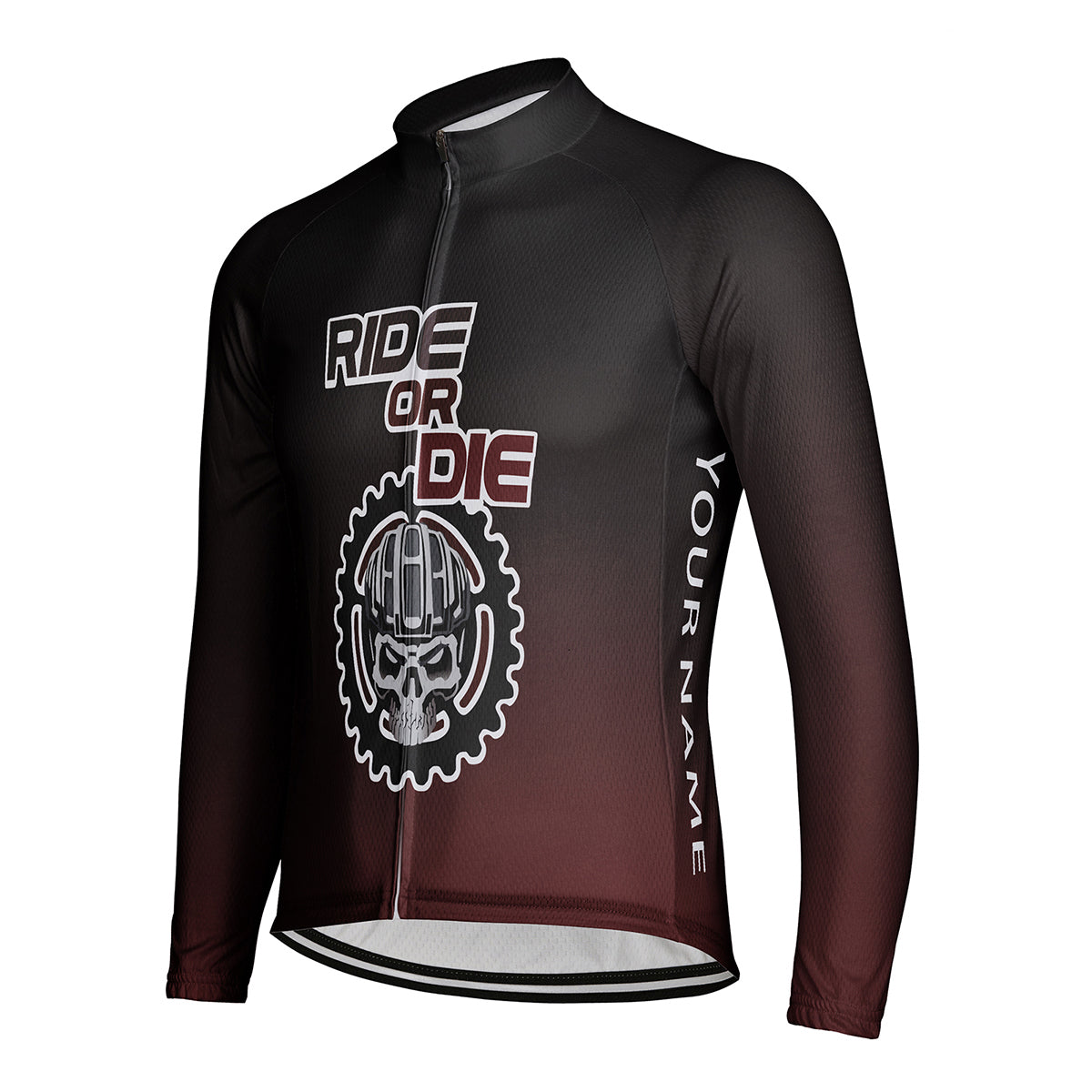 Customized Ride or Die Men's Winter Thermal Fleece Cycling Jersey Long Sleeve