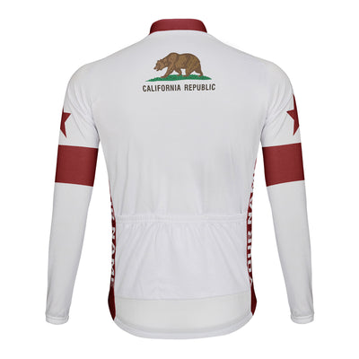 Customized California Men's Winter Thermal Fleece Cycling Jersey Long Sleeve