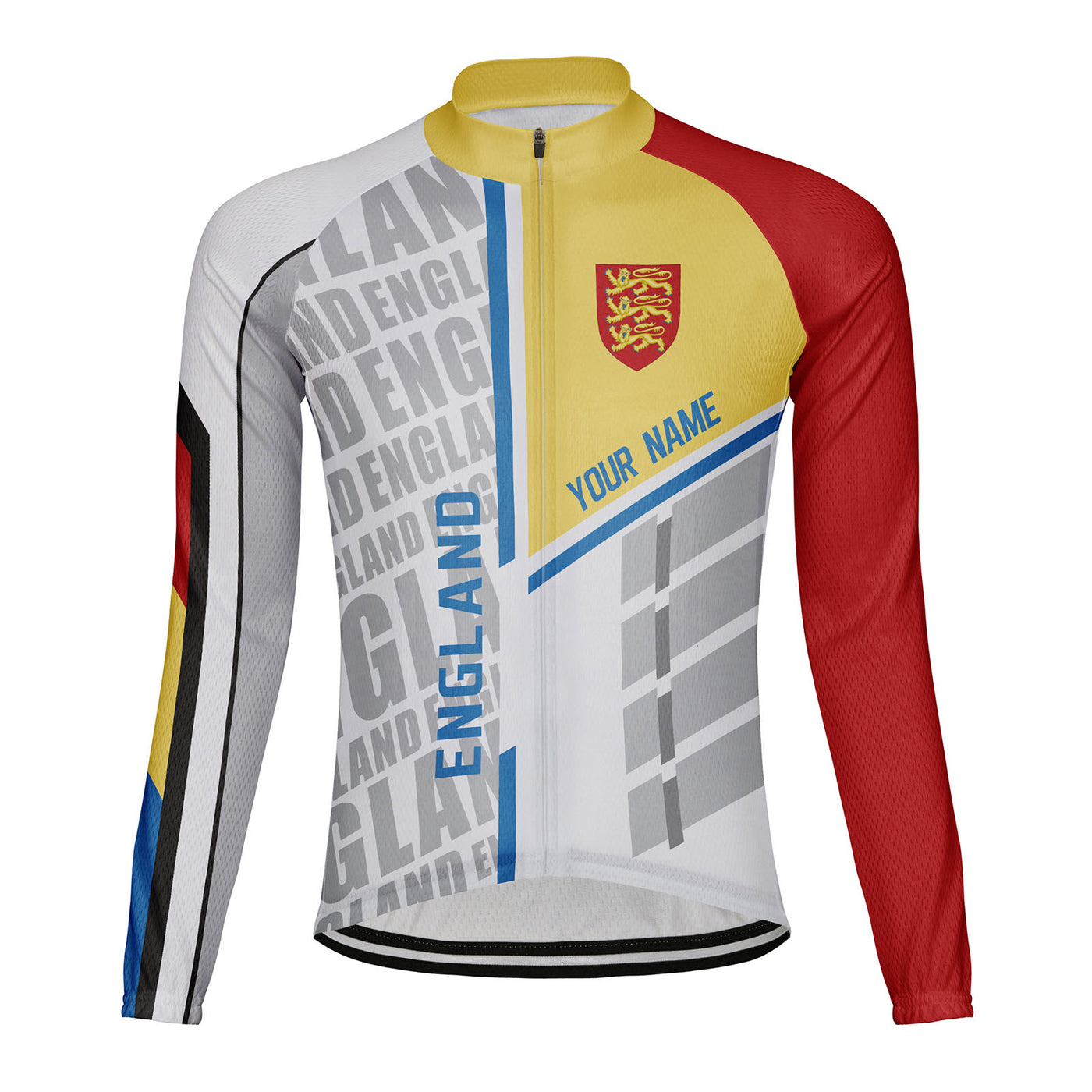 Customized England Men's Cycling Jersey Long Sleeve