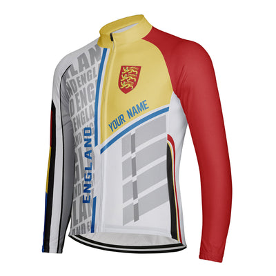 Customized England Men's Cycling Jersey Long Sleeve
