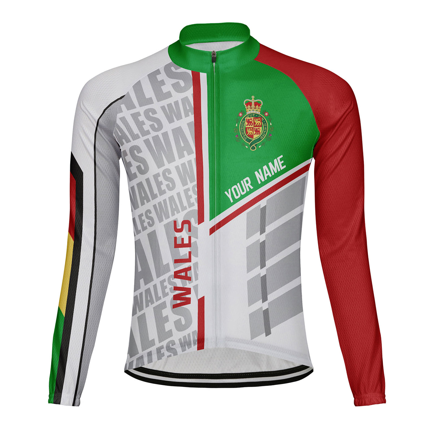 Customized Wales Men's Cycling Jersey Long Sleeve
