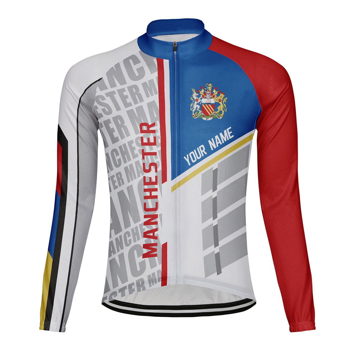 Customized Manchester Men's Winter Thermal Fleece Cycling Jersey Long Sleeve