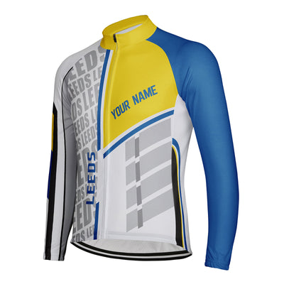 Customized Leeds Men's Winter Thermal Fleece Cycling Jersey Long Sleeve