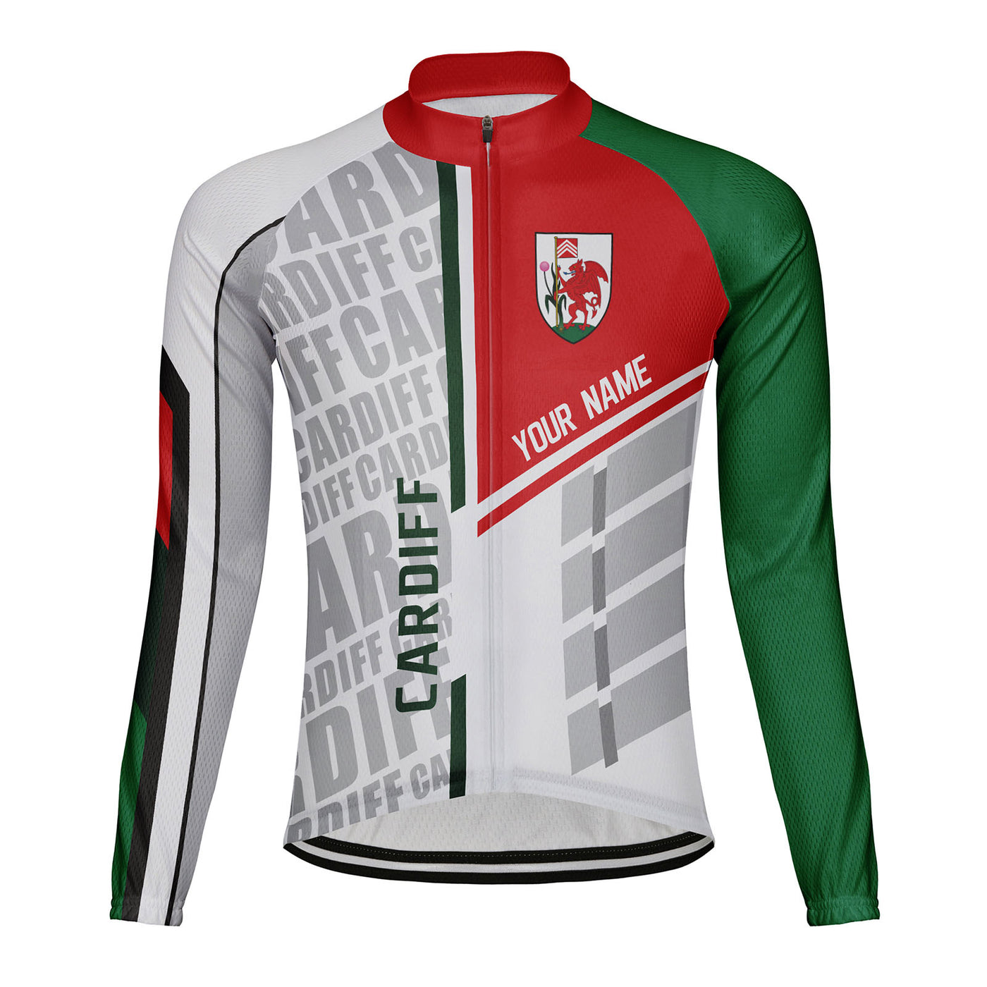 Customized Cardiff Men's Cycling Jersey Long Sleeve