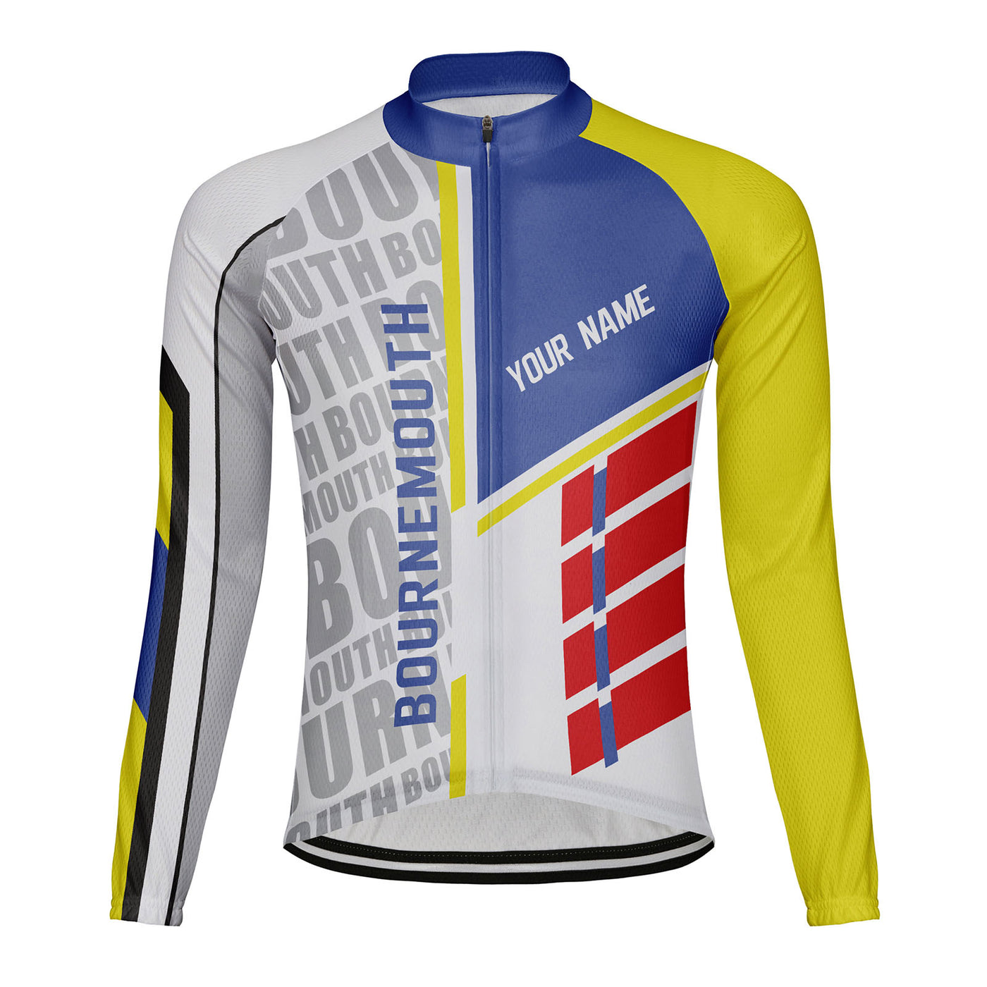 Customized Bournemouth Men's Winter Thermal Fleece Cycling Jersey Long Sleeve