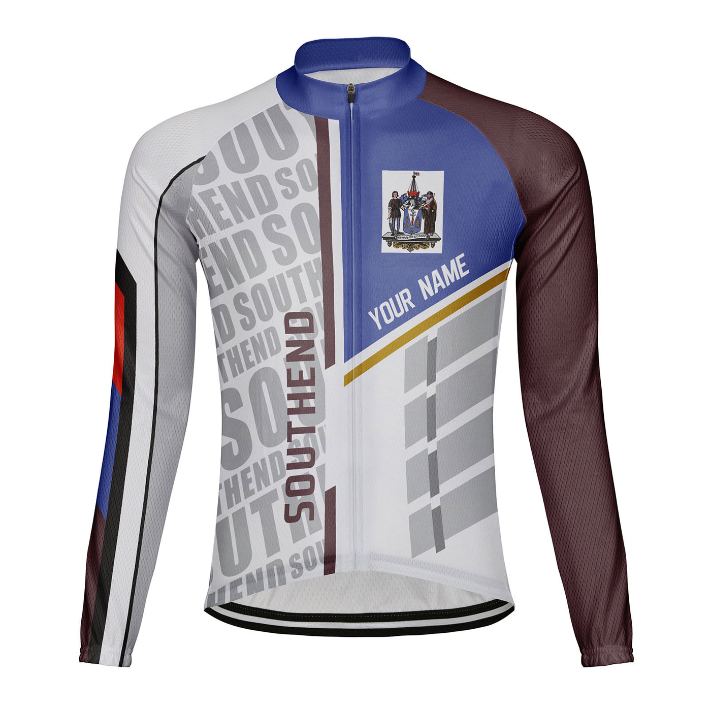 Customized Southend Men's Winter Thermal Fleece Cycling Jersey Long Sleeve