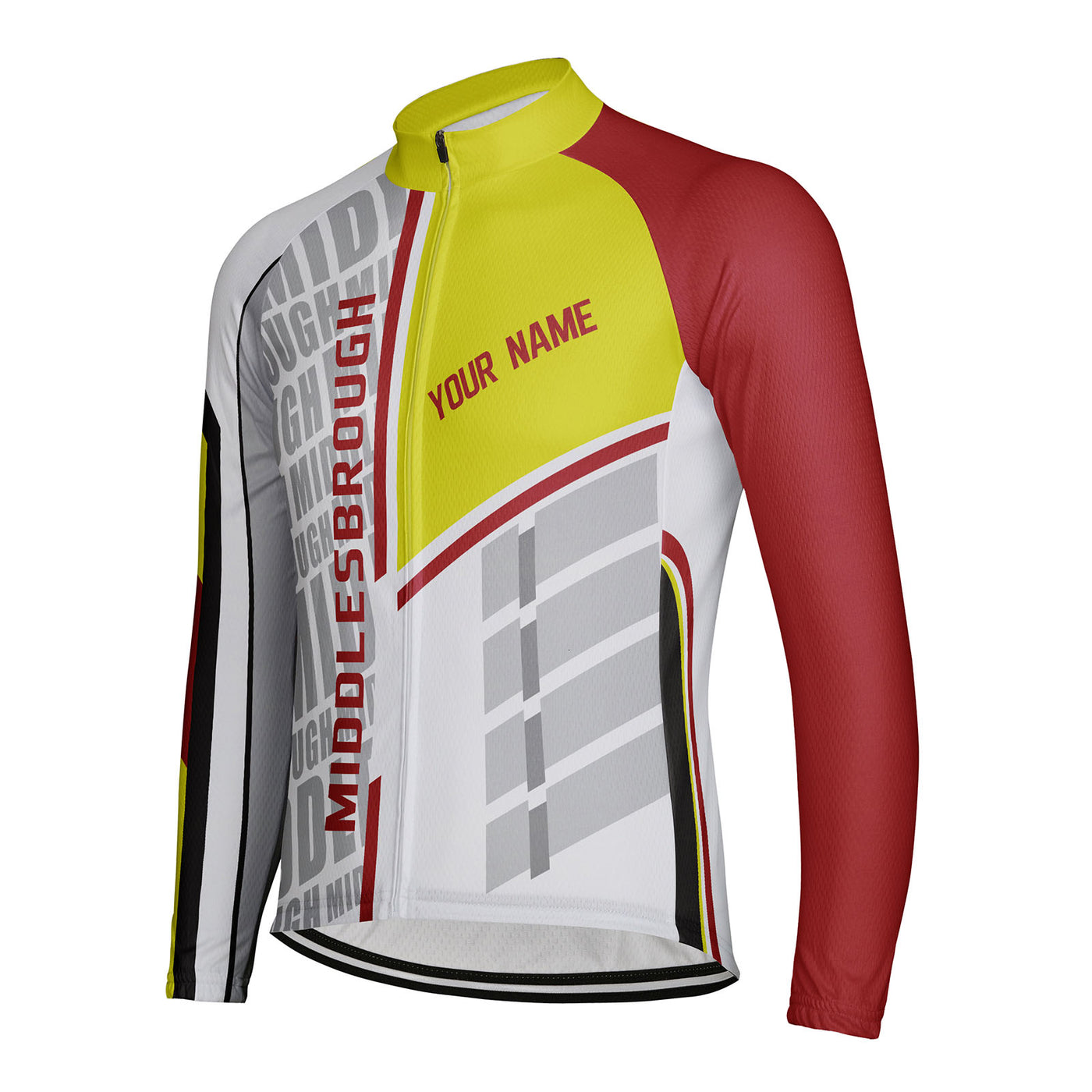 Customized Middlesbrough Men's Cycling Jersey Long Sleeve
