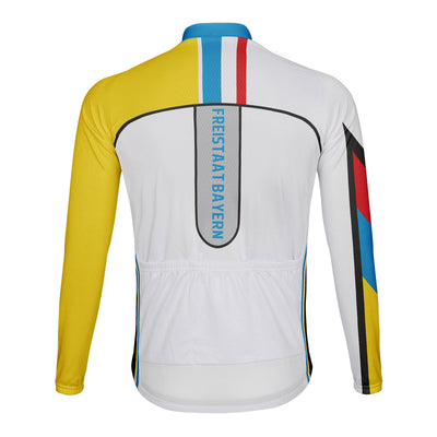 Customized Freistaat Bayern Men's Winter Thermal Fleece Cycling Jersey Long Sleeve