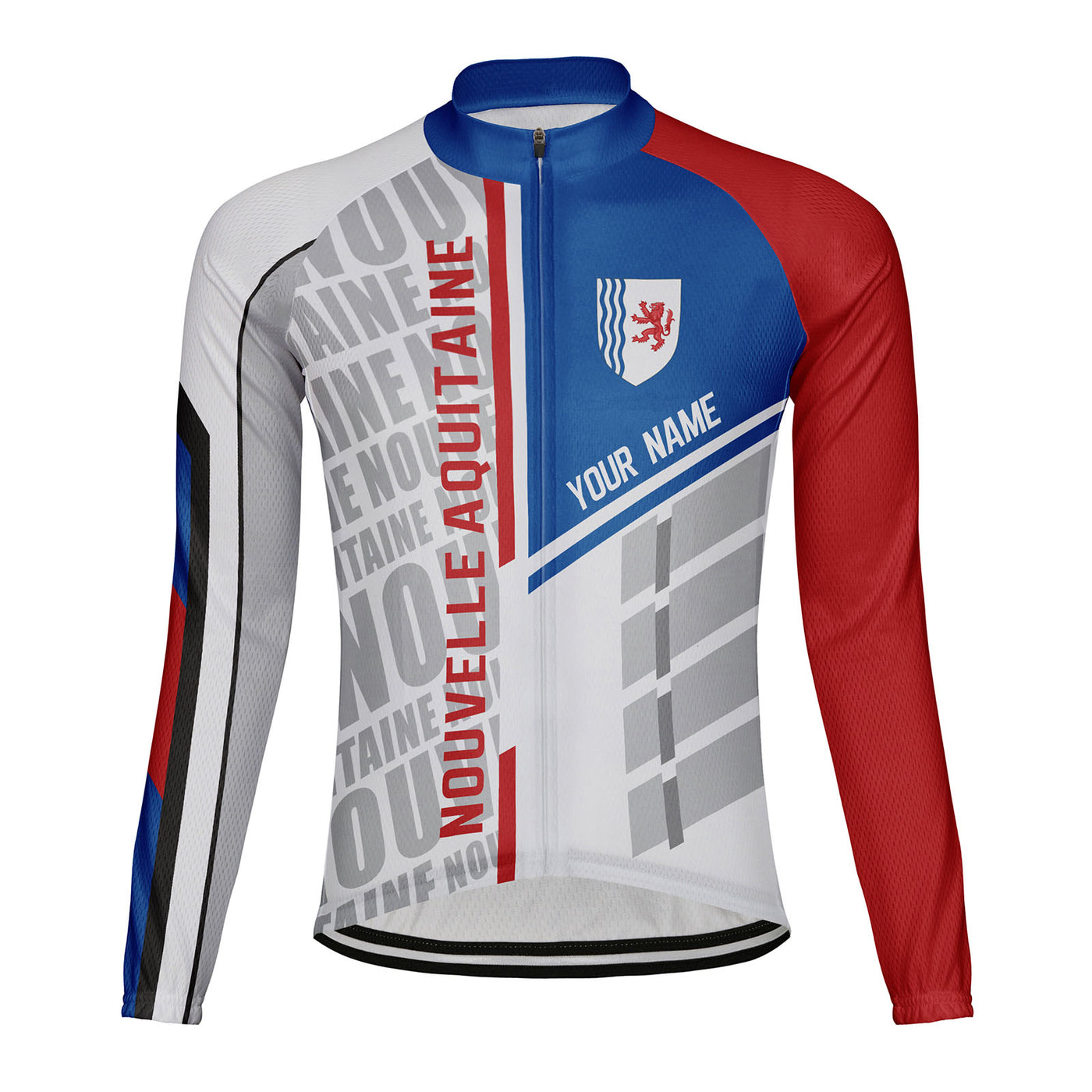 Customized Nouvelle Aquitaine Men's Cycling Jersey Long Sleeve