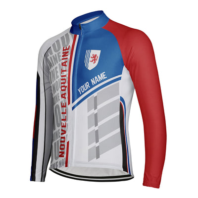 Customized Nouvelle Aquitaine Men's Cycling Jersey Long Sleeve