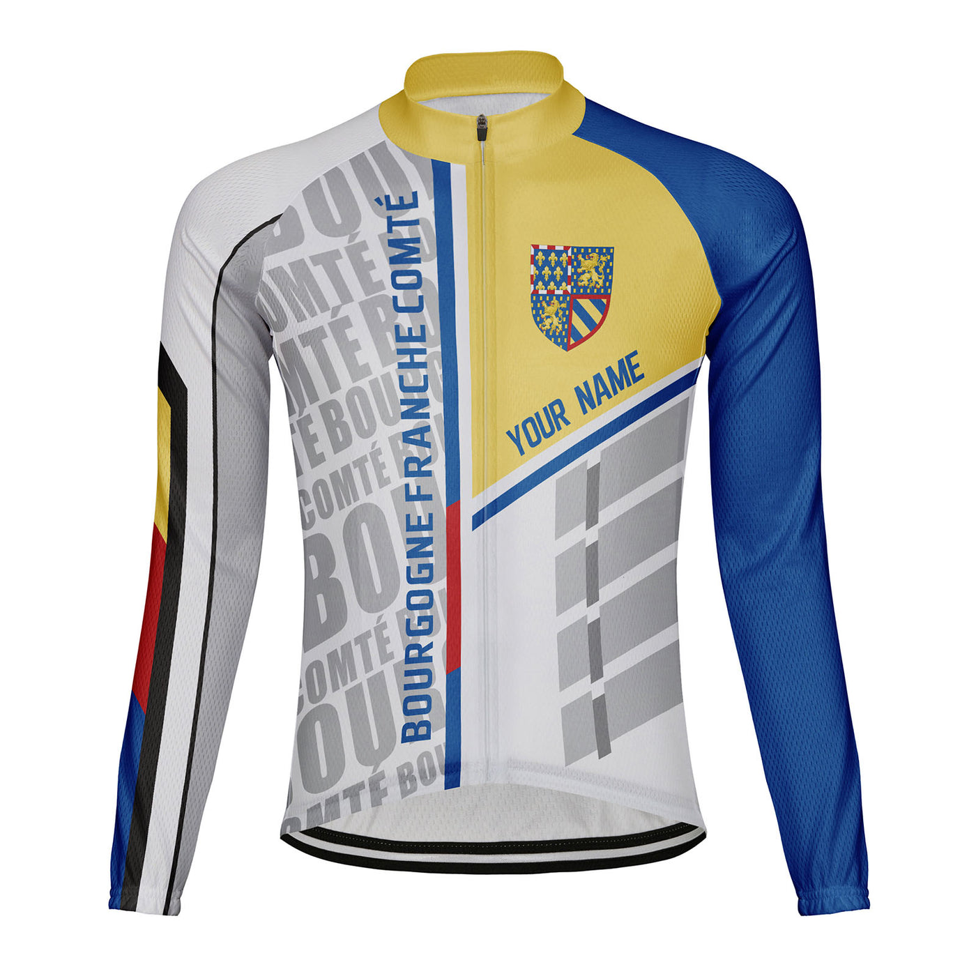 Customized Bourgogne Franche Comté Men's Cycling Jersey Long Sleeve