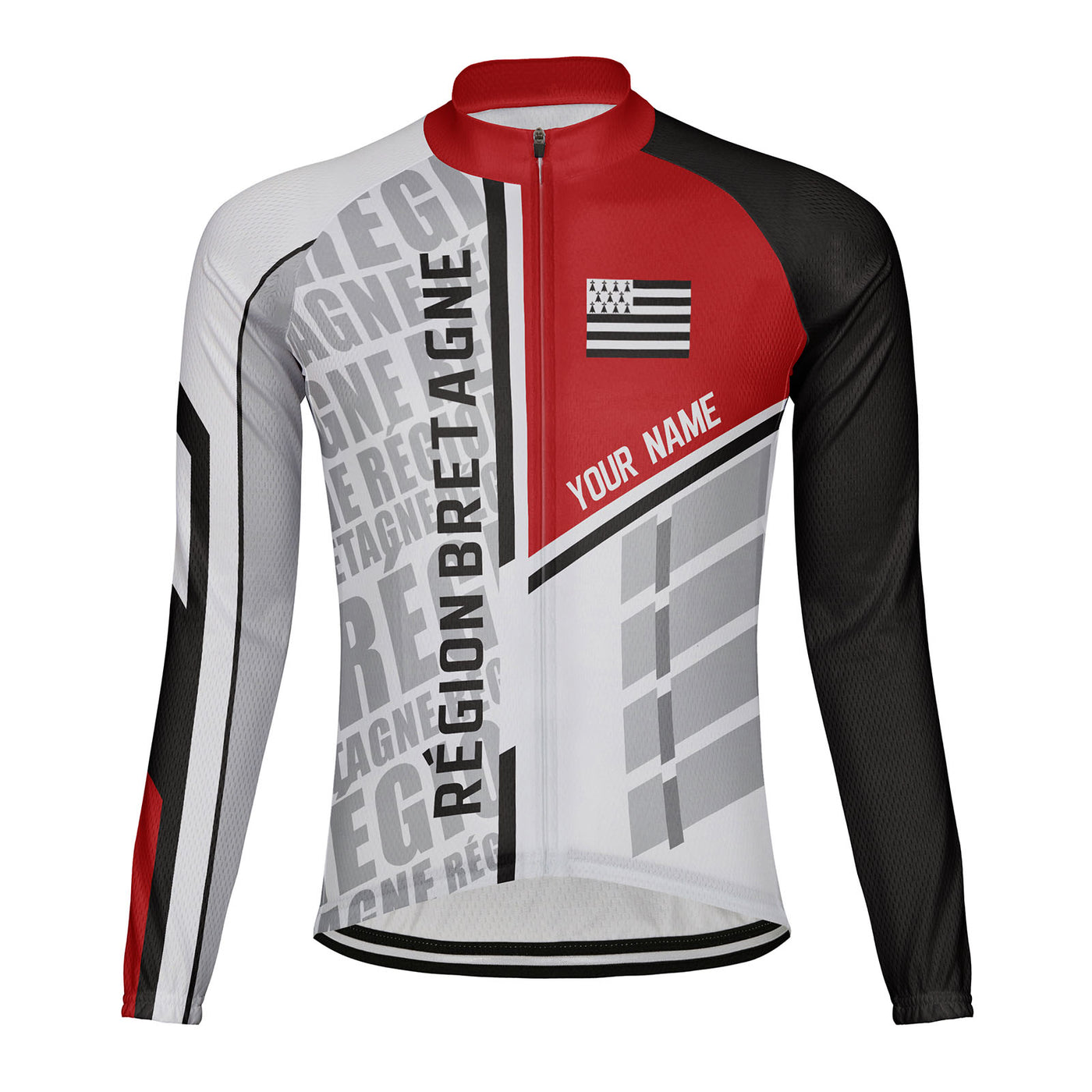 Customized Région Bretagne Men's Cycling Jersey Long Sleeve