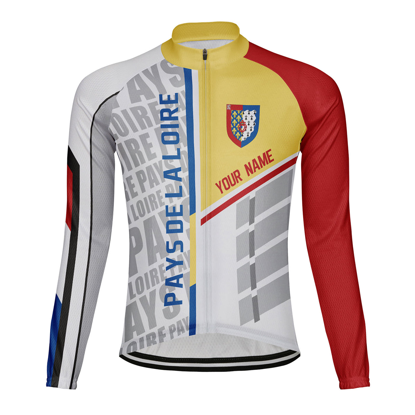 Customized Pays de la Loire Men's Winter Thermal Fleece Cycling Jersey Long Sleeve
