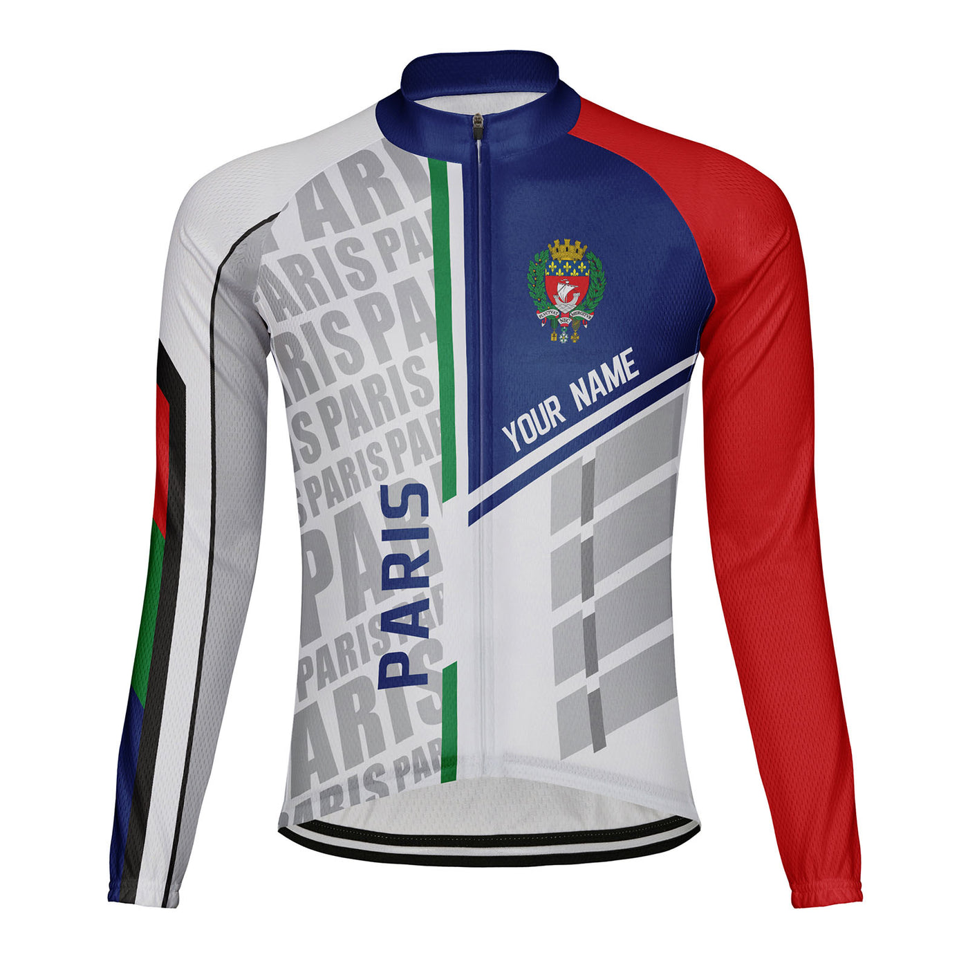 Customized Paris Men's Winter Thermal Fleece Cycling Jersey Long Sleeve