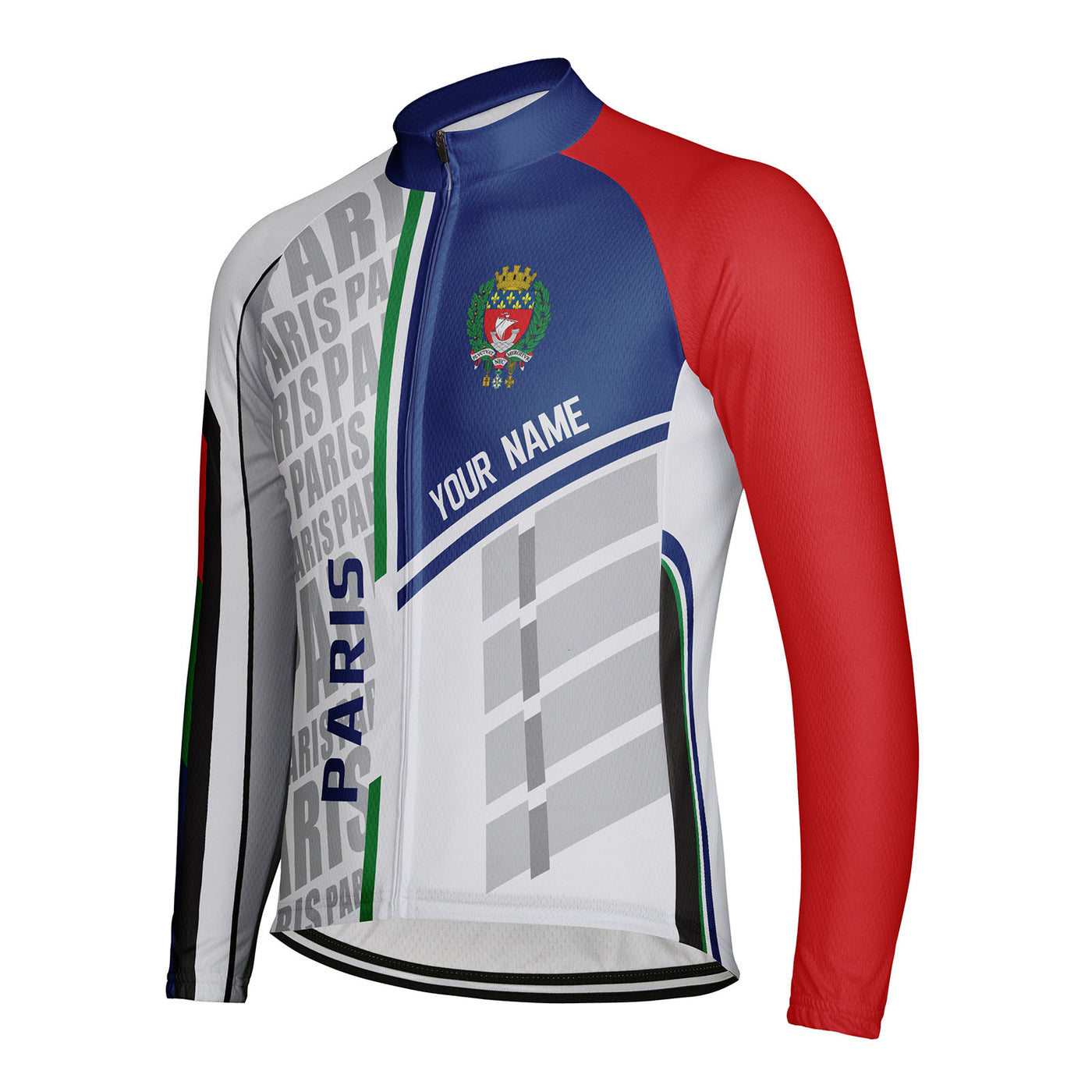 Customized Paris Men's Cycling Jersey Long Sleeve
