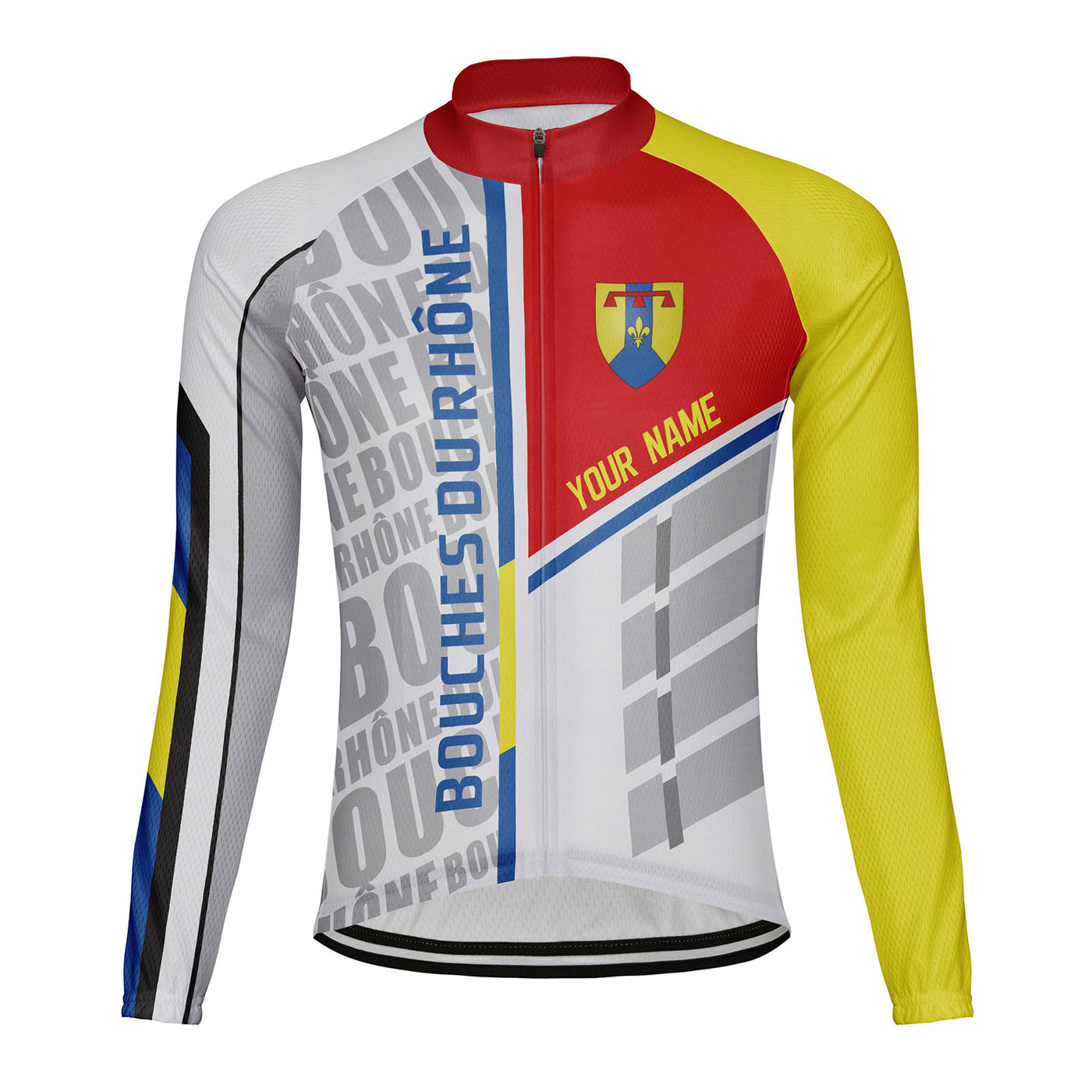 Customized Bouches Du Rhône Men's Cycling Jersey Long Sleeve