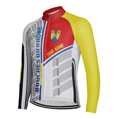 Customized Bouches Du Rhône Men's Cycling Jersey Long Sleeve