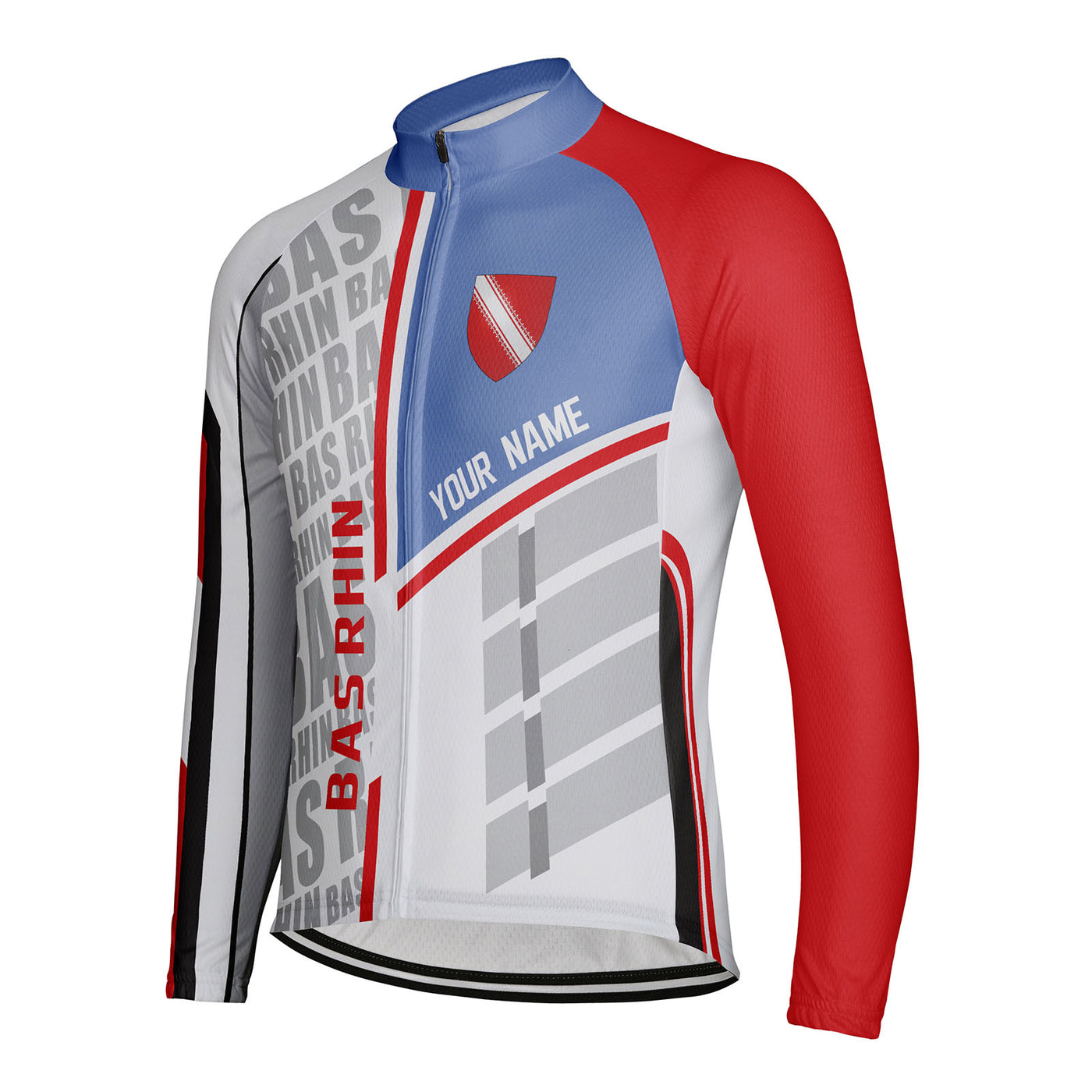 Customized Bas Rhin Men's Cycling Jersey Long Sleeve