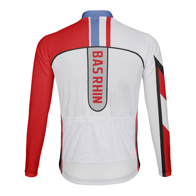 Customized Bas Rhin Men's Winter Thermal Fleece Cycling Jersey Long Sleeve