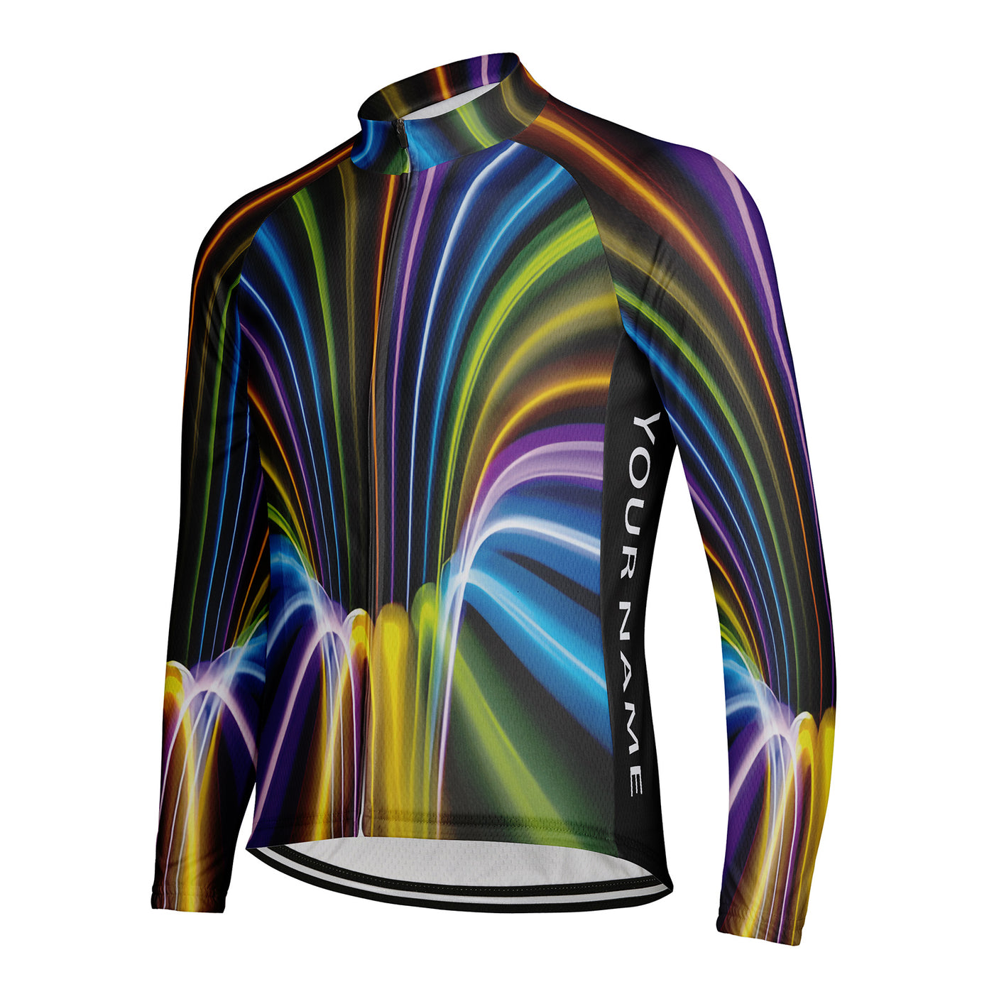 Customized Creative and Colorful Men's Winter Thermal Fleece Cycling Jersey Long Sleeve