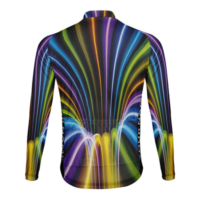 Customized Creative and Colorful Men's Winter Thermal Fleece Cycling Jersey Long Sleeve