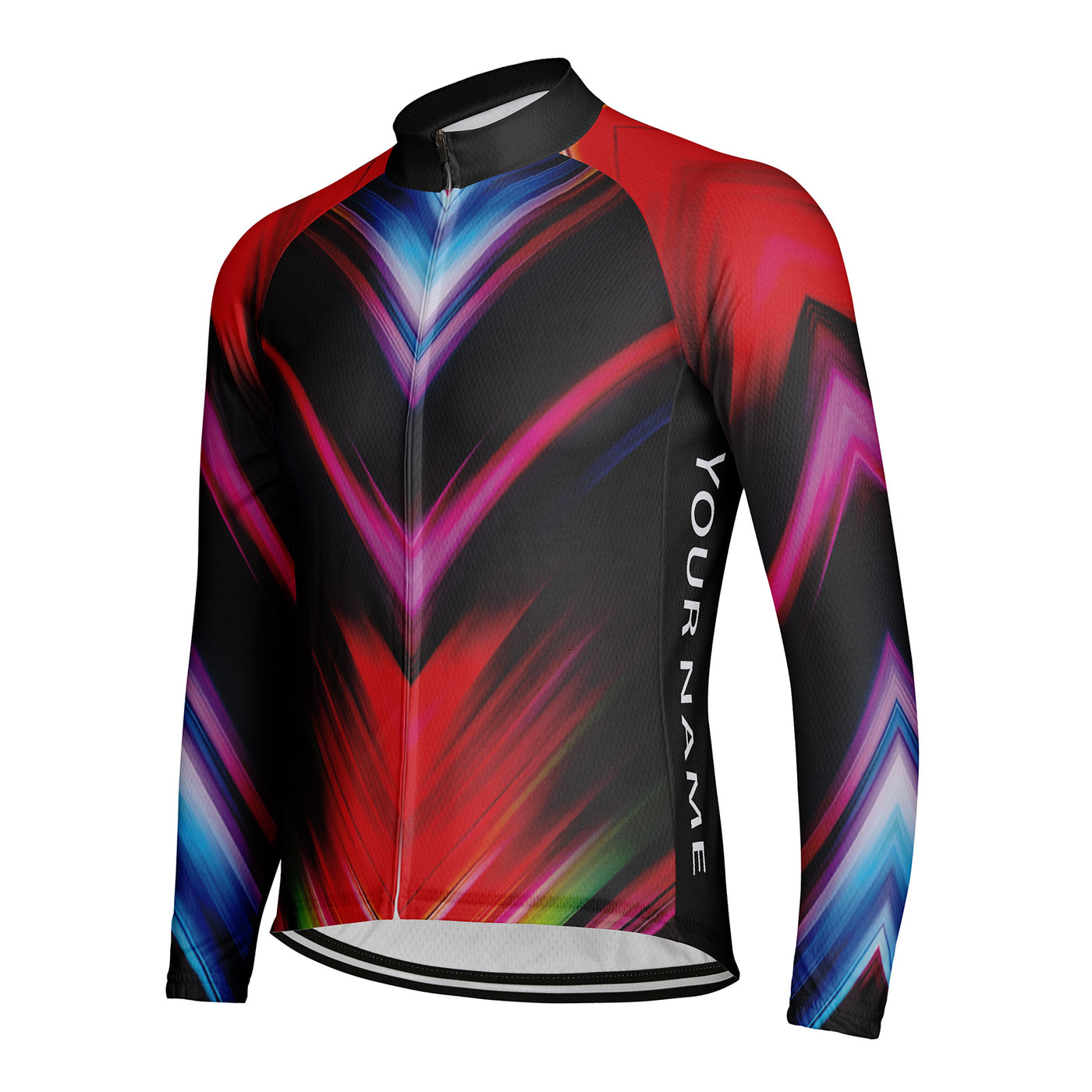 Customized Colored ray Men's Cycling Jersey Long Sleeve
