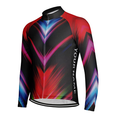 Customized Colored ray Men's Cycling Jersey Long Sleeve