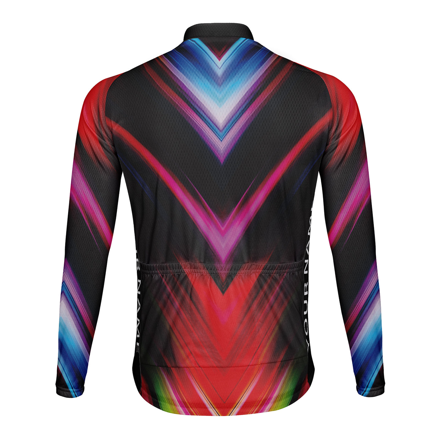 Customized Colored ray Men's Winter Thermal Fleece Cycling Jersey Long Sleeve
