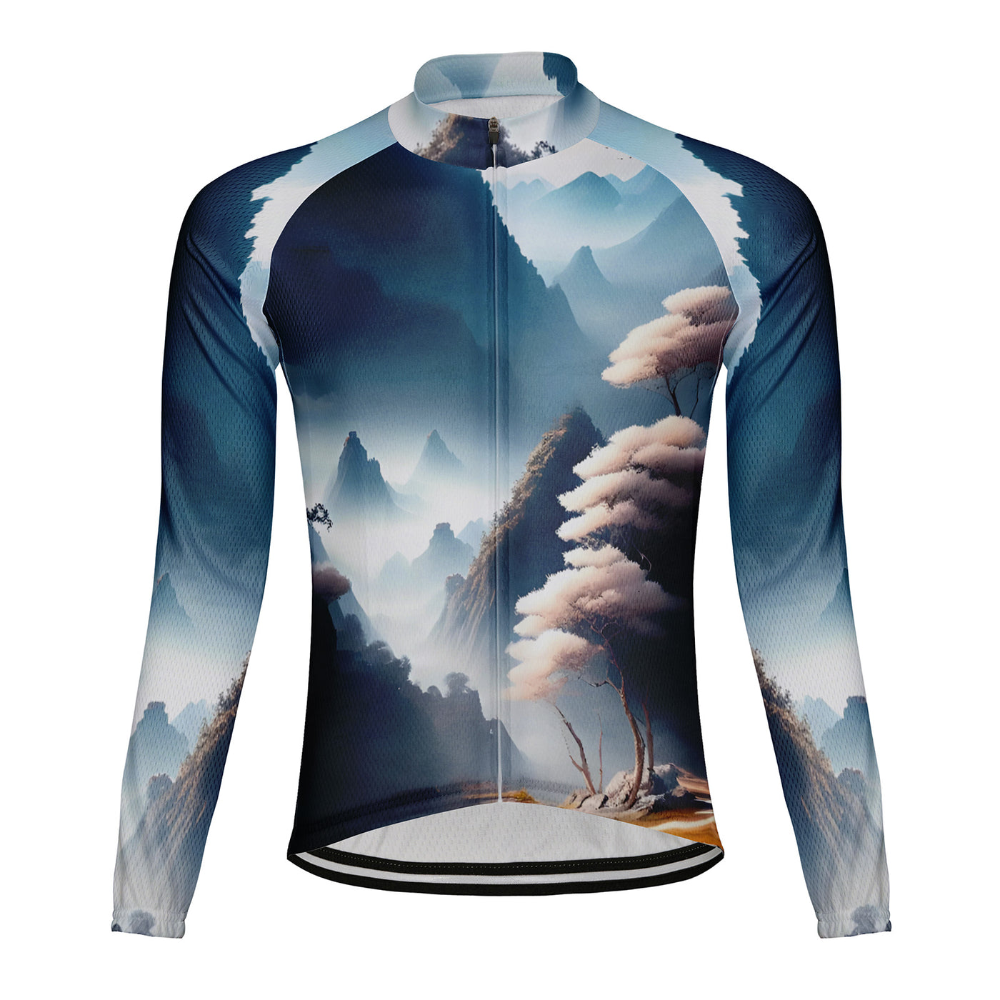 Customized Landscape Painting Men's Cycling Jersey Long Sleeve