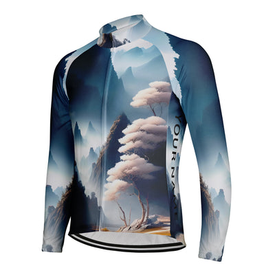 Customized Landscape Painting Men's Cycling Jersey Long Sleeve