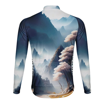 Customized Landscape Painting Men's Cycling Jersey Long Sleeve