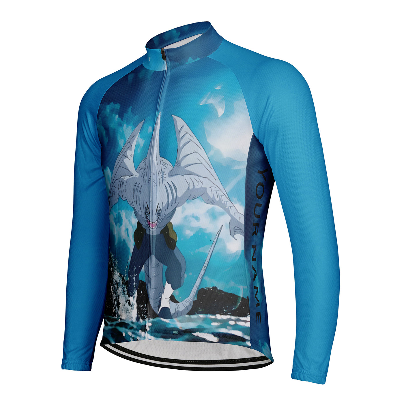 Customized Naruto Men's Winter Thermal Fleece Cycling Jersey Long Sleeve