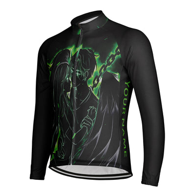 Customized Angel Men's Winter Thermal Fleece Cycling Jersey Long Sleeve