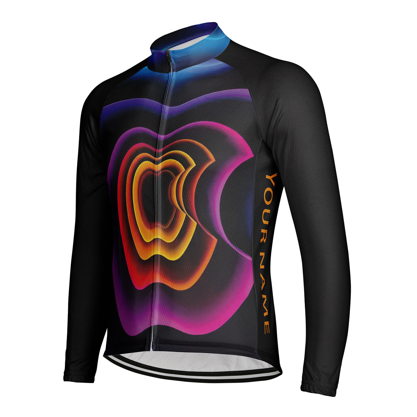 Customized Apple Men's Winter Thermal Fleece Cycling Jersey Long Sleeve