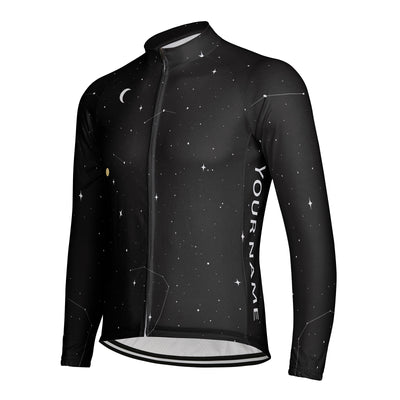 Customized Starry Sky Men's Cycling Jersey Long Sleeve