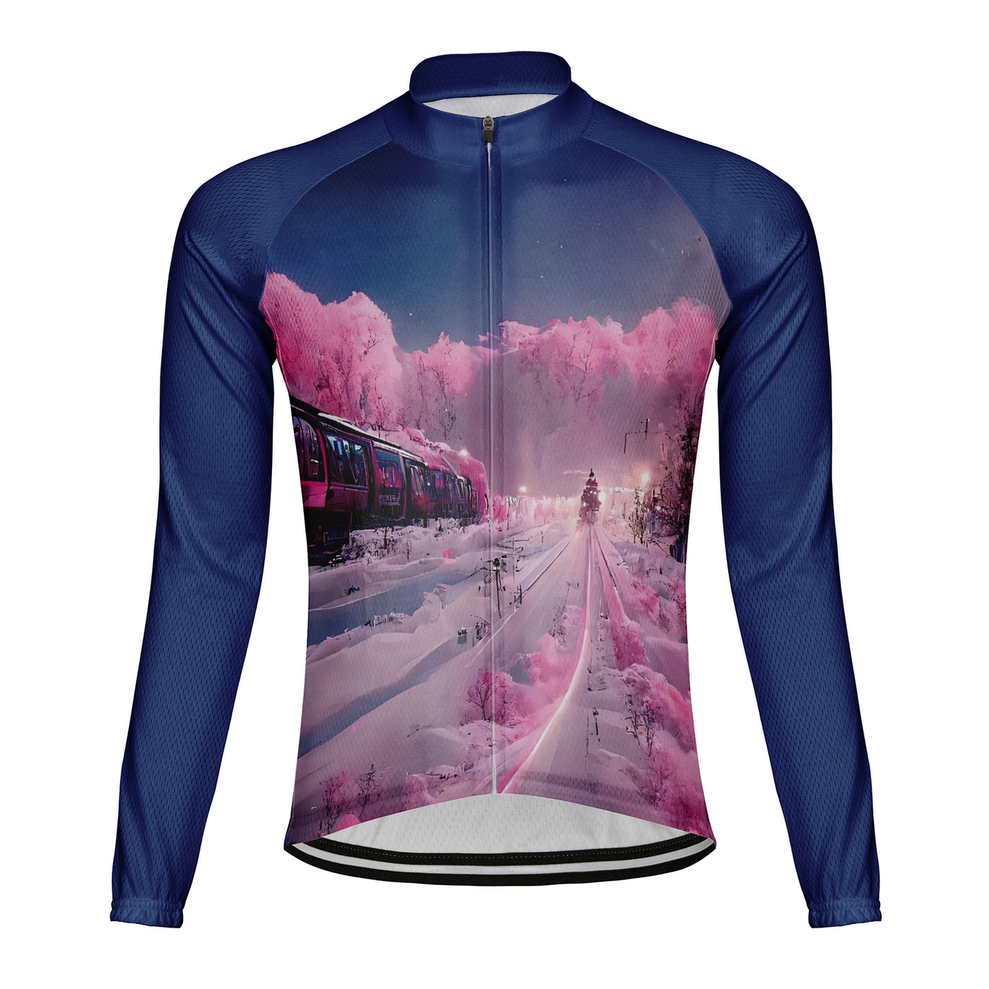 Customized Pink train Men's Cycling Jersey Long Sleeve