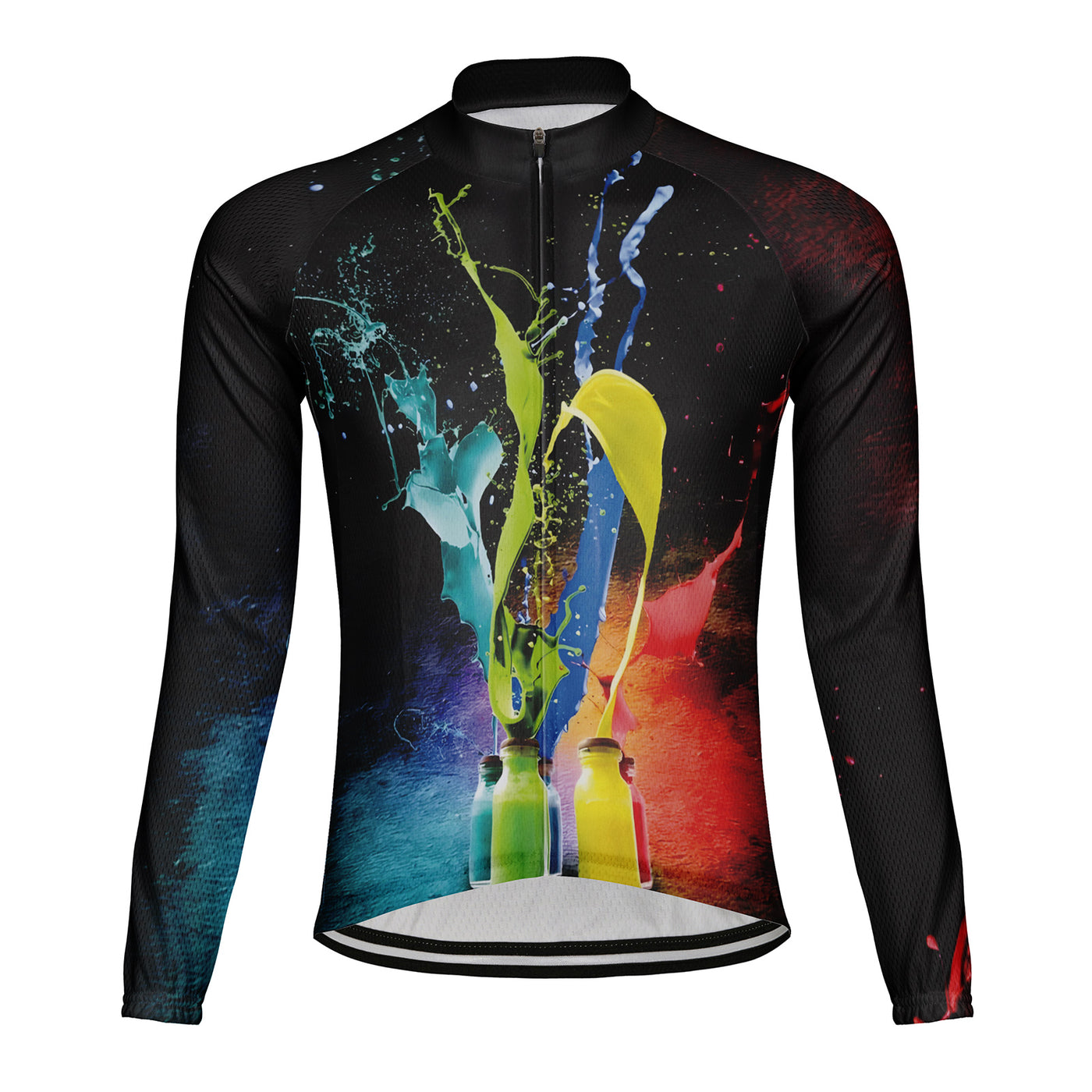Customized Color Ink Men's Winter Thermal Fleece Cycling Jersey Long Sleeve