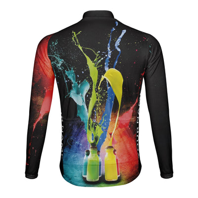 Customized Color Ink Men's Winter Thermal Fleece Cycling Jersey Long Sleeve