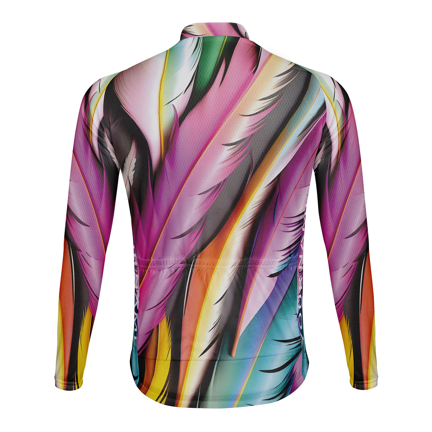 Customized Colorful Feathers Men's Cycling Jersey Long Sleeve