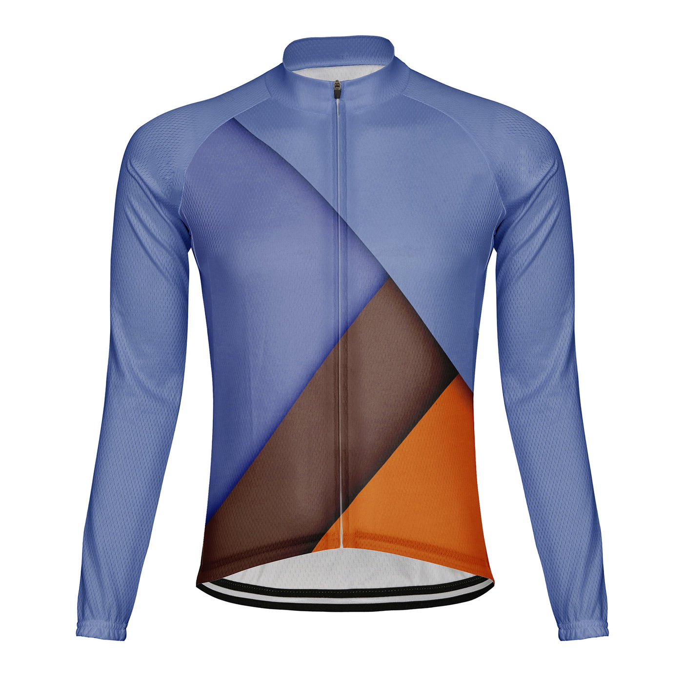 Customized Color Blocking Men's Winter Thermal Fleece Cycling Jersey Long Sleeve