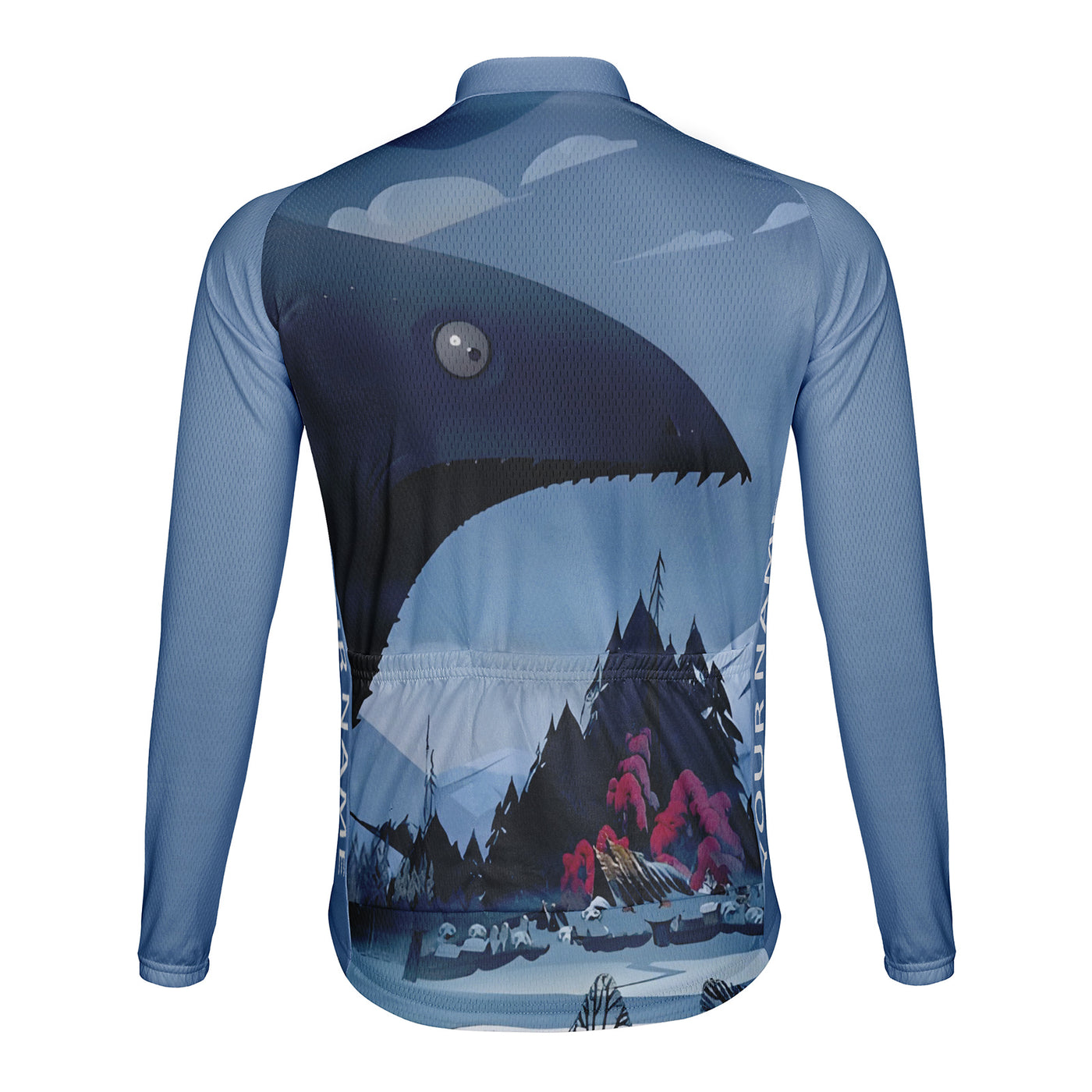 Customized Shark Men's Winter Thermal Fleece Cycling Jersey Long Sleeve